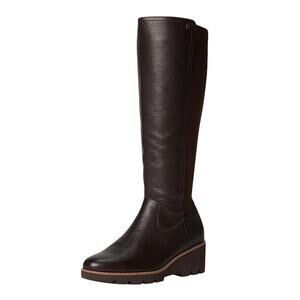 VIONIC Womens Ashland High Shaft Boots US 6M EU 36 Wide Calf Brown Leather NIB
